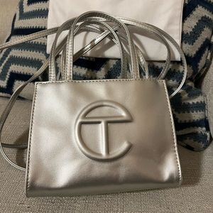 SILVER Telfar small shopper. Reposhing. Great Condition.